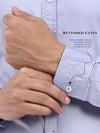 Men’s Premium Sky Blue Cotton-Satin Shirt | Tailored Office & Event Wear