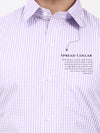Men’s Purple Check Shirt | Tailored Fit Cotton Shirt for Office & Casual