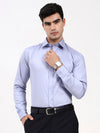 Men’s Sky Blue Formal Shirt | Tailored Fit Cotton-Satin for Office & Occasions