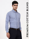 Men’s Tailored Fit Blue Check Shirt | Classic Pattern with Regular Cuffs & Pocket