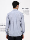 Men’s Tailored Fit Grey Stripe Shirt | Classic Office Elegance