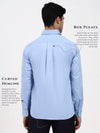 Men’s Tailored Fit Light Blue Formal Shirt | Premium Cotton-Satin Blend