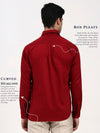 Men’s Tailored Fit Maroon Formal Shirt | Premium Cotton-Satin Blend