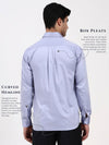 Men’s Tailored Fit Sky Blue Formal Shirt | Premium Cotton-Satin Blend