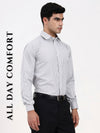 Men’s Tailored Grey Striped Cotton Shirt | Elegant Office & Event Wear