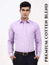 Men’s Tailored Office Shirt | Purple Thin Stripes with Solid Elegance