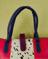 Colorful Leather Tote Bag: Hair-On Detail