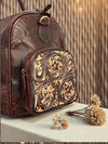 Ya Qalbi Extra Large Genuine Leather Duffle Bag - Hand-Tooled Travel Weekender with Trolley Strap