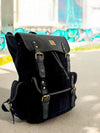 Ya Qalbi Black Full Grain Leather Backpack | Laptop Compartment for Women & Men
