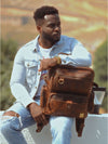 Ya Qalbi Brown Full Grain Leather Laptop Backpack | Premium Unisex Design