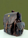 Ya Qalbi Brown Leather Full Grain Backpack | Classic Brass Lock Design for Women & Men