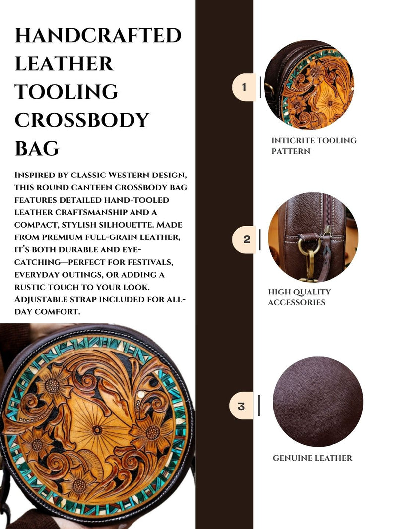 Circular leather women's crossbody designer sling by Ya Qalbi