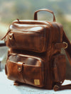Ya Qalbi Classic Brown Leather Backpack | Full Grain Laptop Bag for Women & Men
