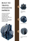 Full-grain brown leather travel backpack classic by Ya Qalbi