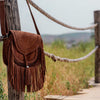 Ya Qalbi Genuine Brown Suede Leather Crossbody Bag | Handbag & Slingbag for Women