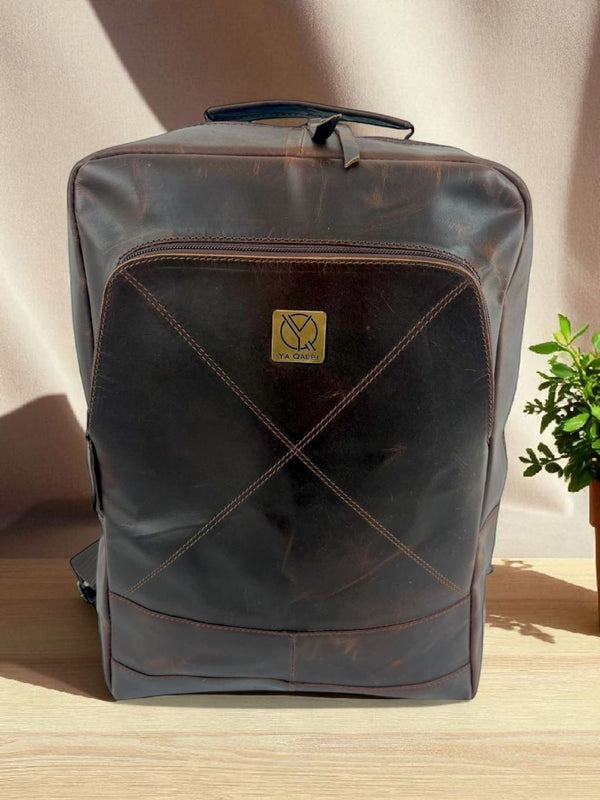 Ya Qalbi Genuine Leather Backpack | Full Grain Laptop Travel Bag for Women & Men