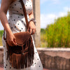 Ya Qalbi Women’s Brown Suede Leather Crossbody | Handbag & Sling Purse