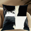 Cowhide Pillow Cover: Genuine Leather Patchwork Cushion, 46x46cm