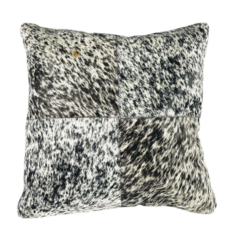 Cowhide Pillow Cover: Patchwork Leather Accent Pillow, 46cm