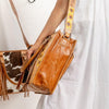Handcrafted Tooled Leather Cowhide Tote | Western Floral Bag