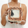 Cowhide Jewelry Box – Tooled Leather Trim, Travel Case