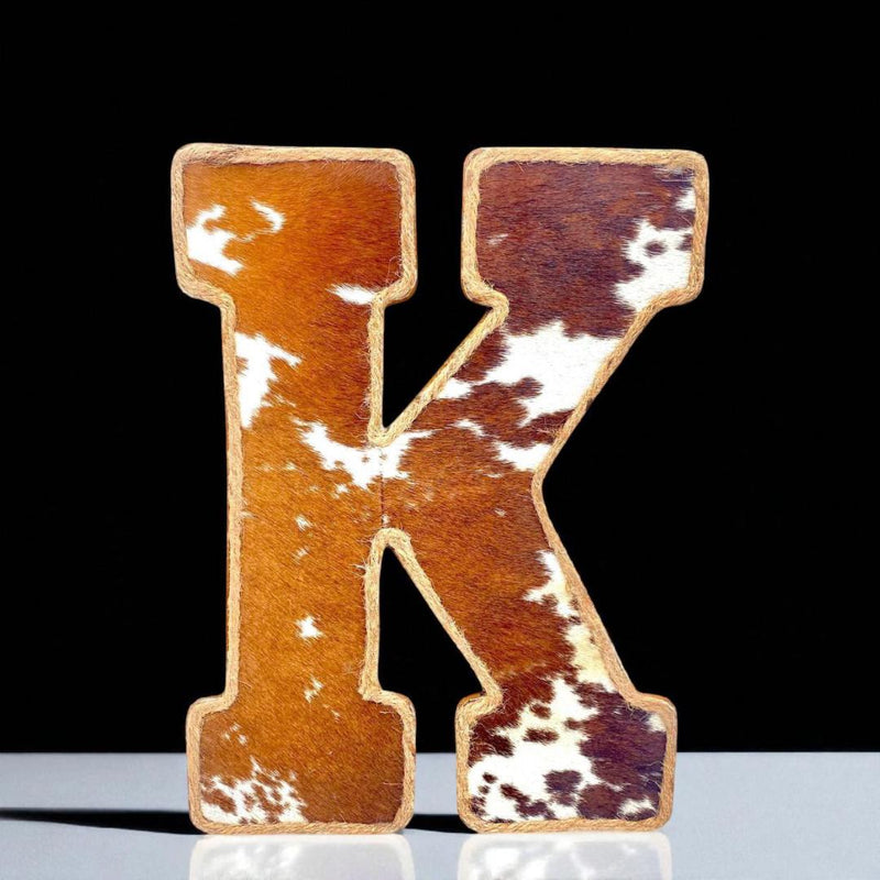Cowhide Alphabet Letter: Rustic Western Decor, Custom Initial