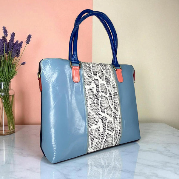 Colourful Leather Tote Bag: Bohemian Crossbody