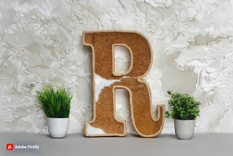 Cowhide Alphabet Letter: Rustic Western Decor, Custom Initial