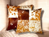 Cowhide Pillow Cover: Patchwork Leather Accent Pillow, 46cm