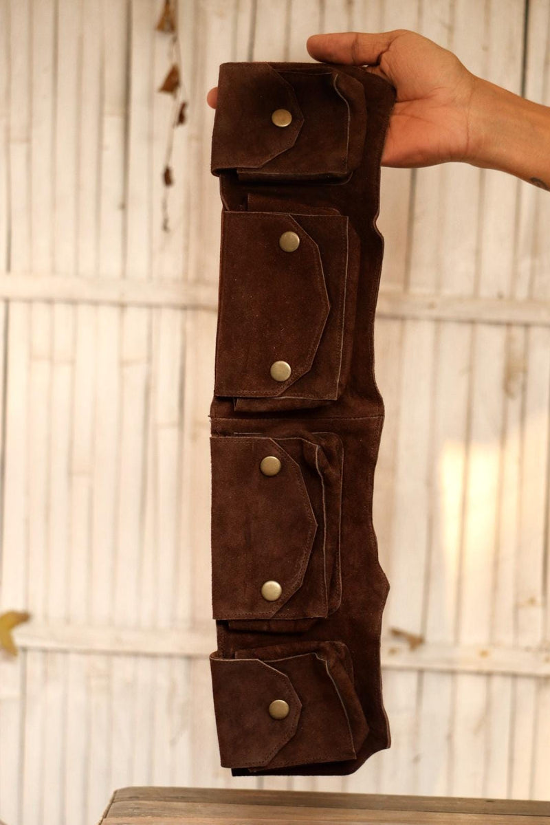 Handmade Leather Belt Pouch: Travel Utility Belt, Hands-Free Convenience
