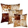 Cowhide Pillow Cover: Patchwork Leather Accent Pillow, 46cm