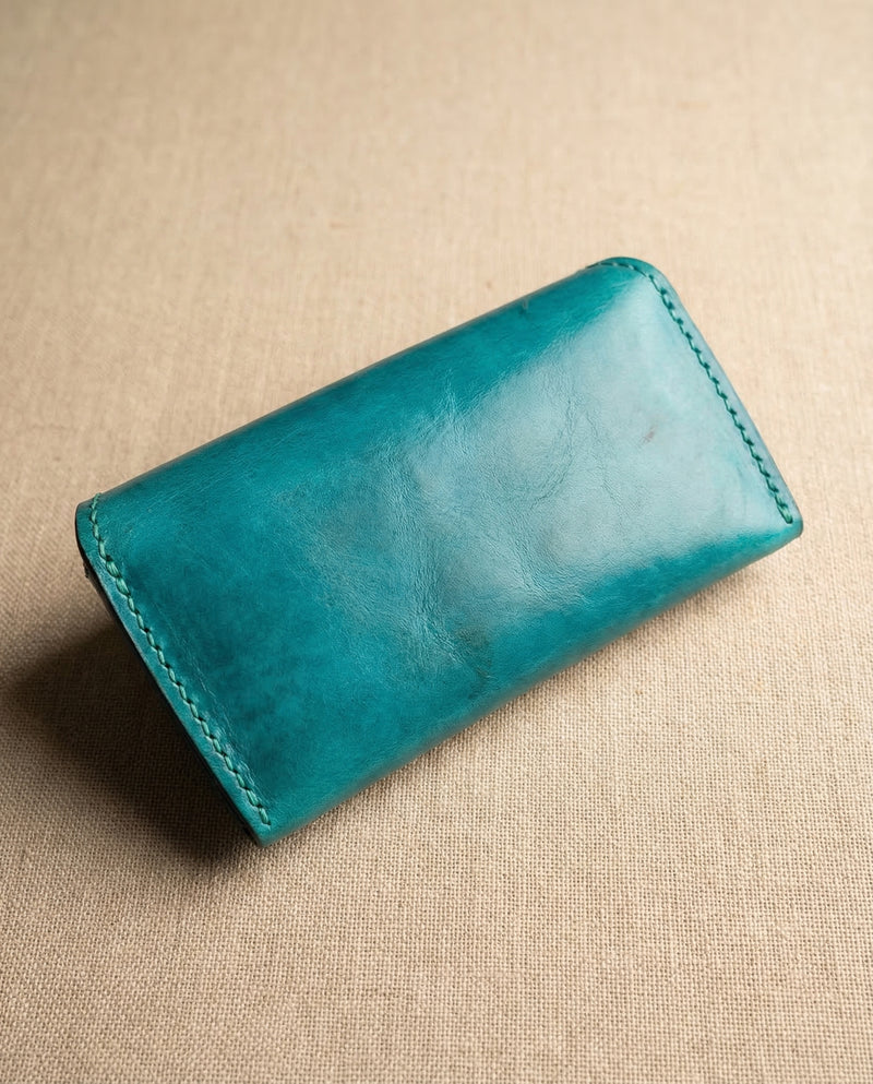 Boho Western turquoise leather sunglasses case by Ya Qalbi