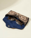 Dark Brown Hand Tooled Leather Sunglasses Case | Two Tone Western Floral Carved Eyeglass Holder | Silver Snap | Full Grain Leather Gift | Boho Cowgirl Accessory