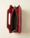 Deep red hand-tooled leather purse by Ya Qalbi