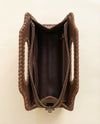 Brown Hand Tooled Leather Handbag | Whipstitch Western Medallion Floral Carved Tote | Top Handle Clutch.