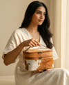 Genuine cowhide leather vanity pouch by Ya Qalbi