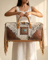 Statement Western leather weekender closeup by Ya Qalbi