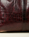 Maroon croc leather duffle bag interior by Ya Qalbi