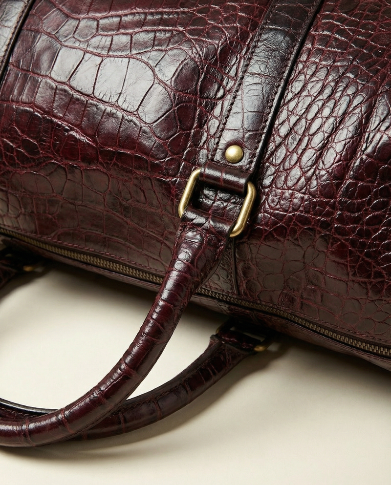 Genuine leather maroon carry-on travel duffle by Ya Qalbi