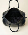Premium blue crocodile leather weekender for men and women by Ya Qalbi