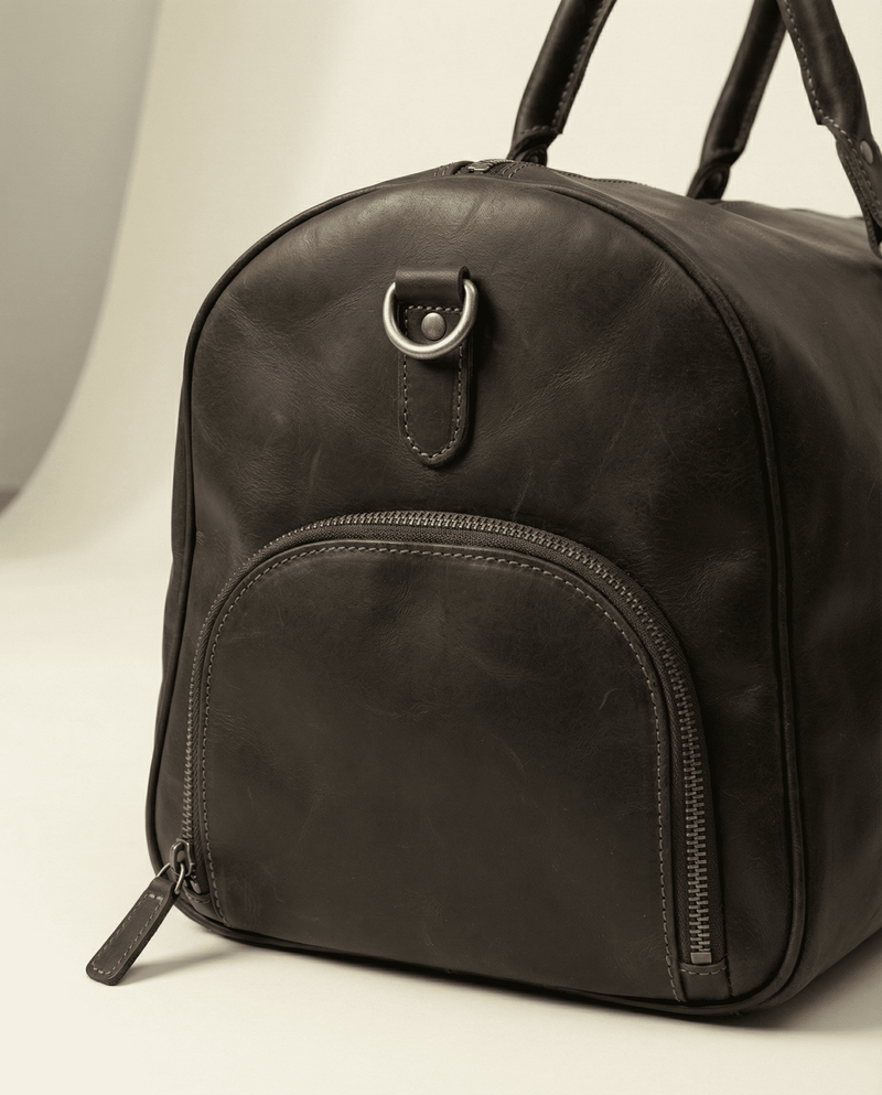 Genuine leather weekender duffle interior by Ya Qalbi