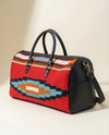 Bohemian kilim panel leather weekender by Ya Qalbi