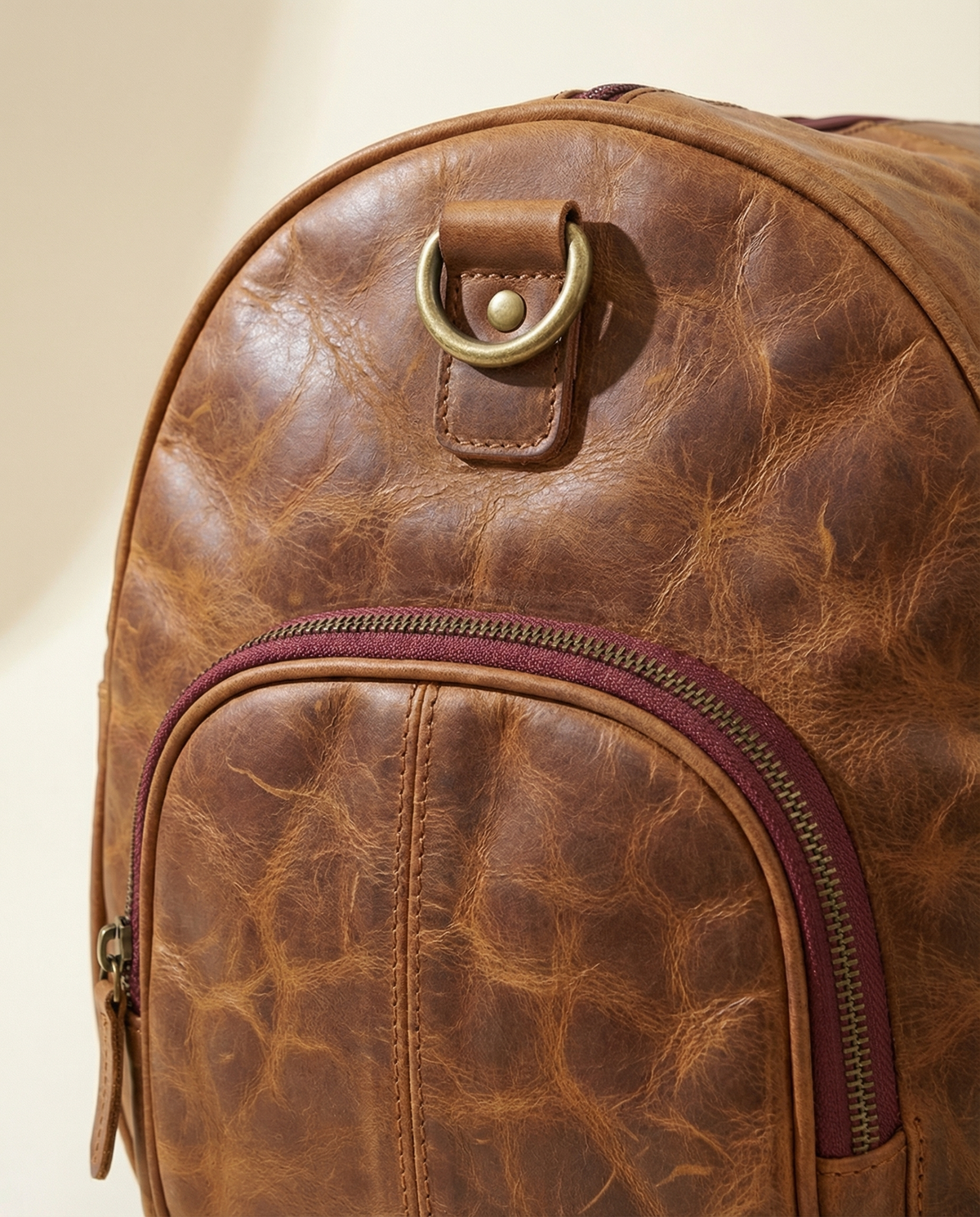 Spacious leather weekender bag handcrafted by Ya Qalbi