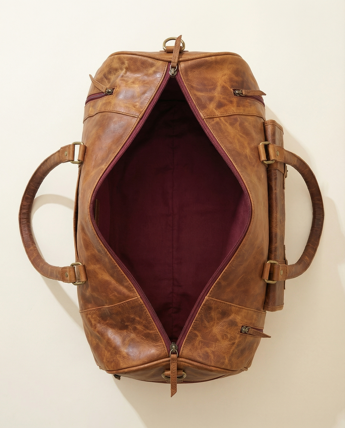 Large leather travel bag for modern travelers by Ya Qalbi