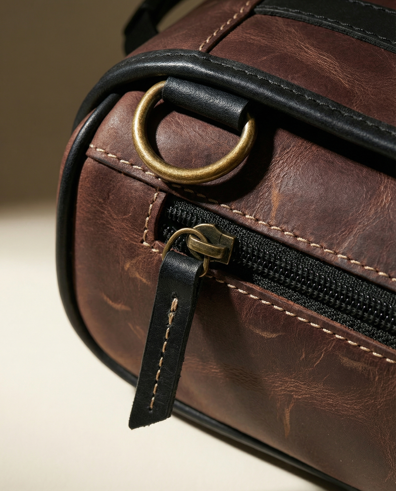 Premium leather laptop bag with backpack straps by Ya Qalbi