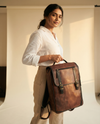 Genuine leather work bag interior padded sleeve by Ya Qalbi