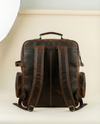 Premium leather backpack styled professional view by Ya Qalbi