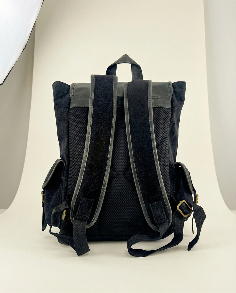 Stylish genuine leather backpack with laptop compartment for women and men
