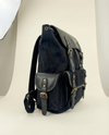 Black Canvas and Leather Backpack – Antique Brass Buckles