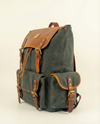 Premium black leather laptop backpack for women and men by Ya Qalbi